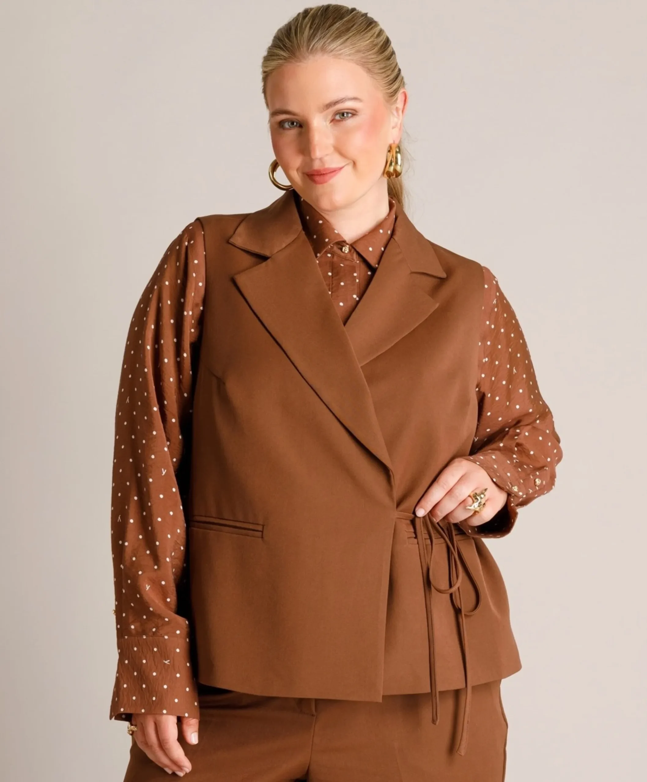 Dames gilet bruin