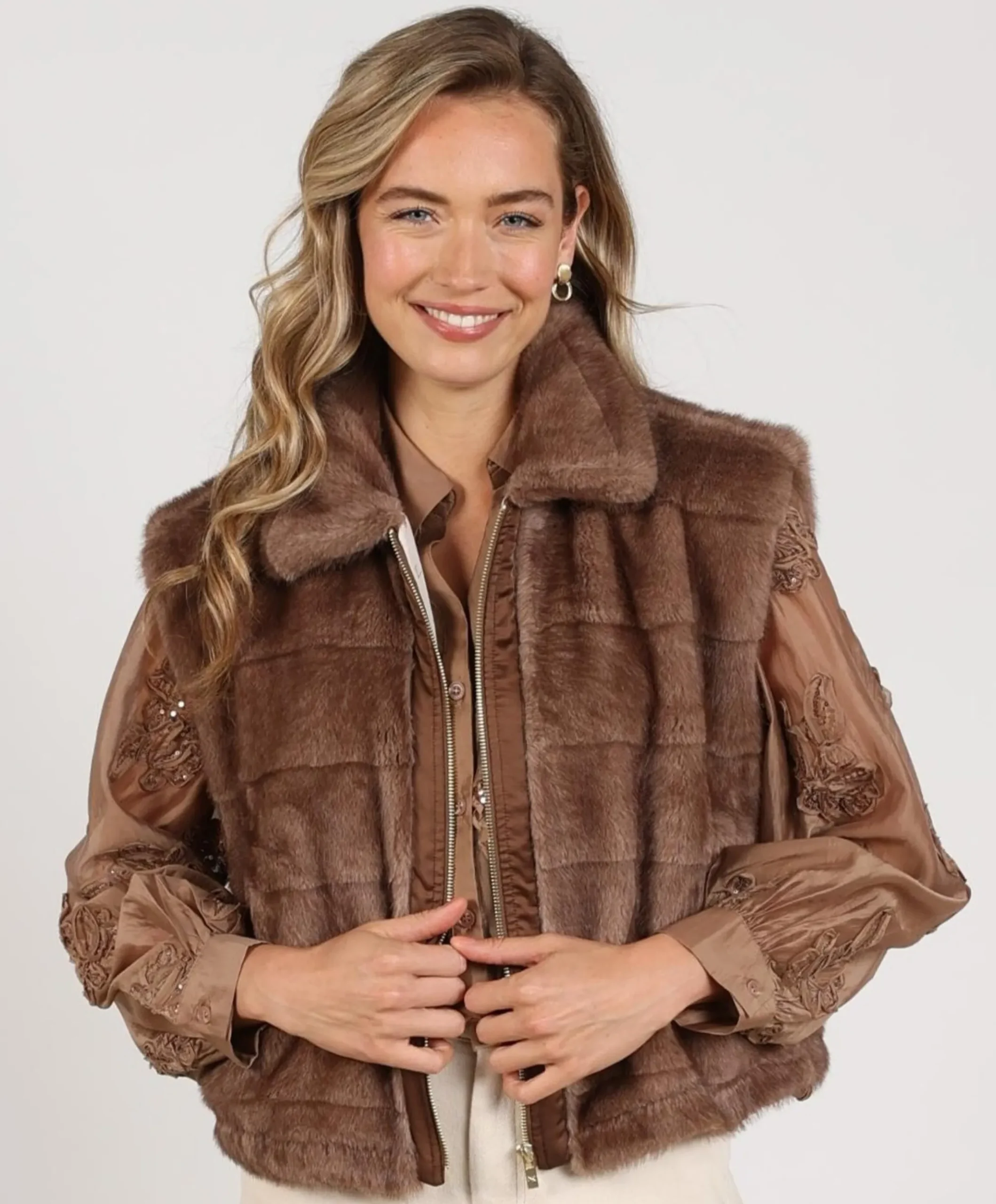 Dames gilet bruin