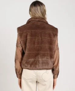 Dames gilet bruin