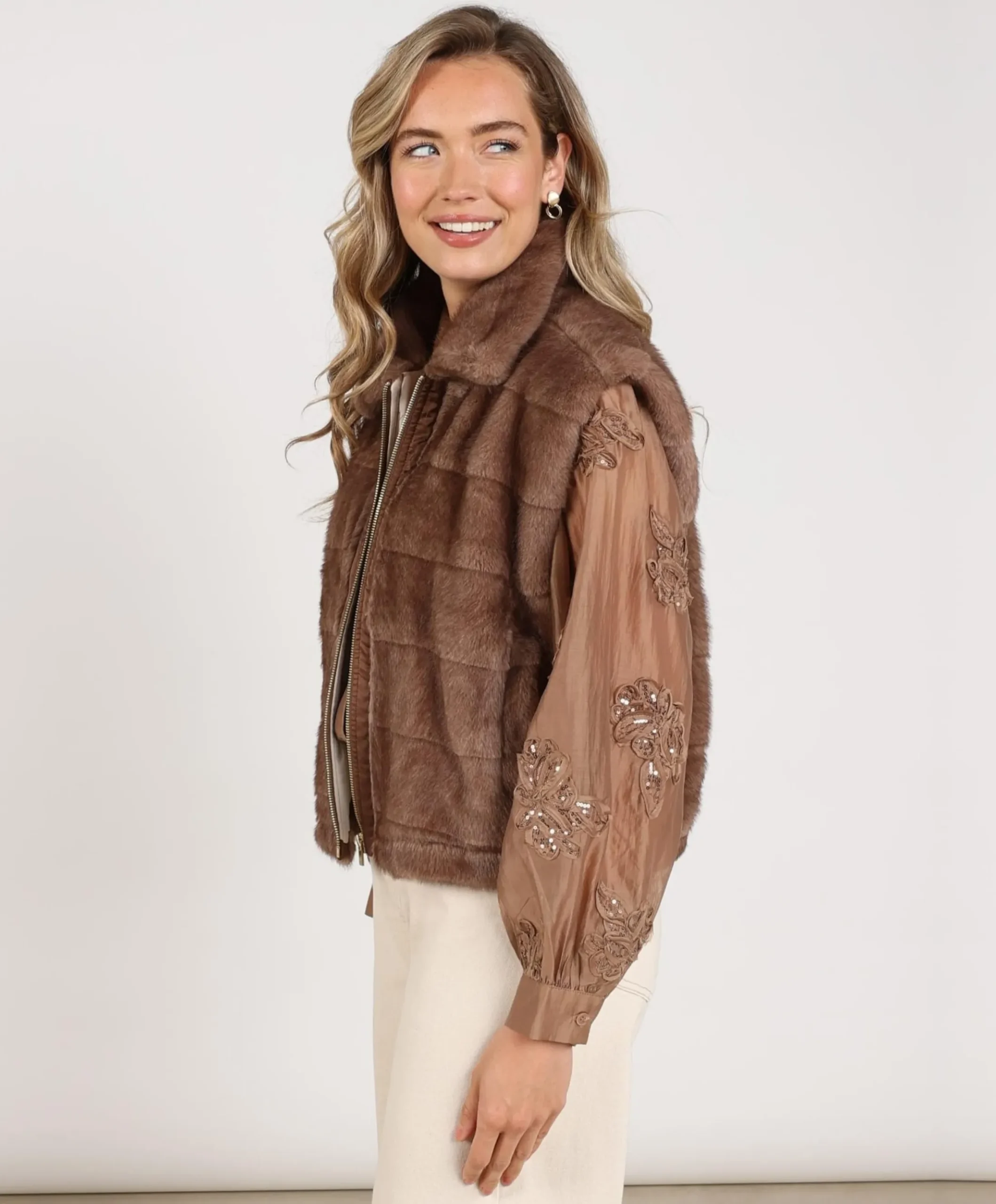 Dames gilet bruin