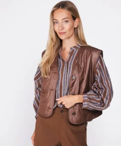 Dames gilet bruin