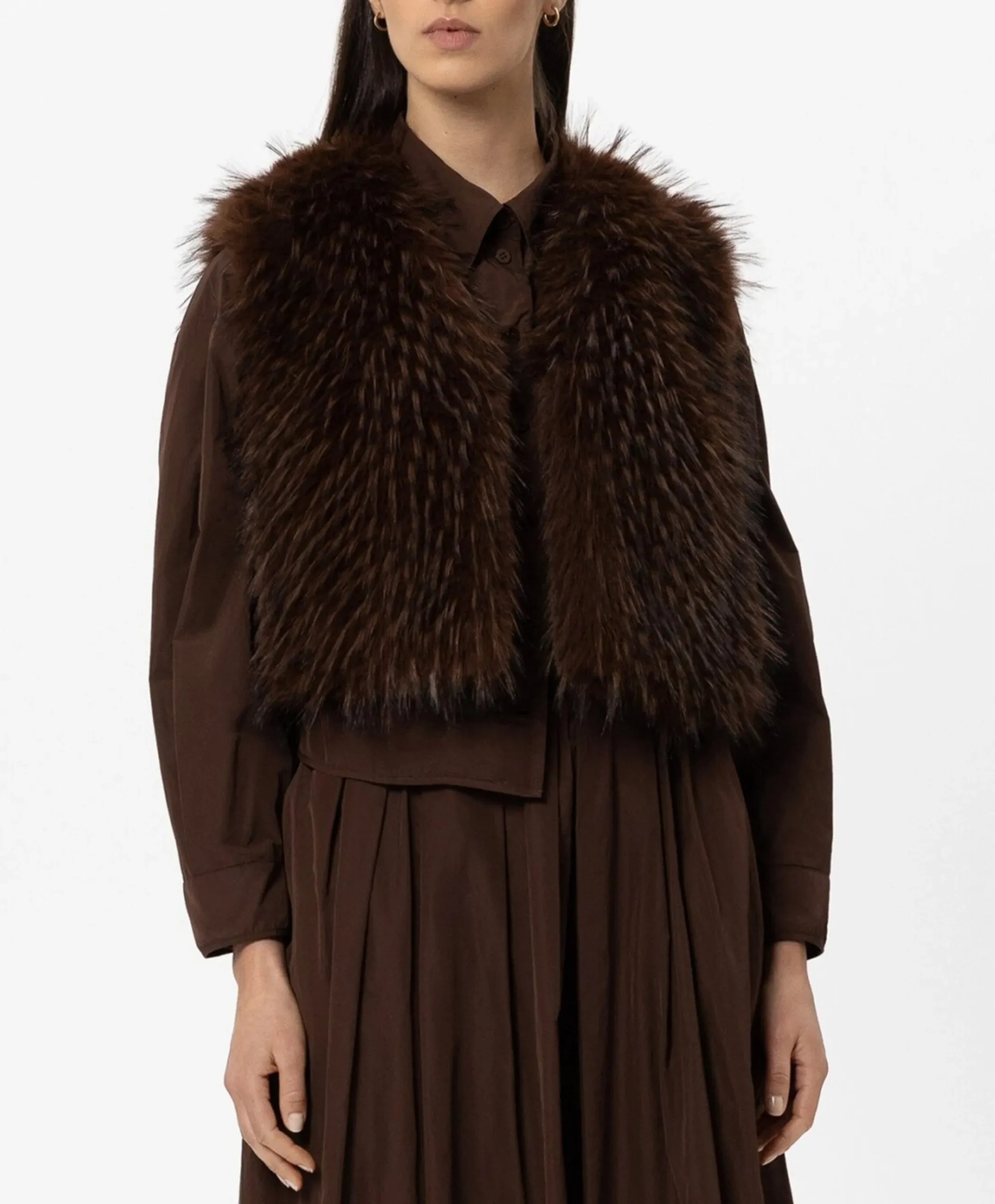 Dames gilet bruin