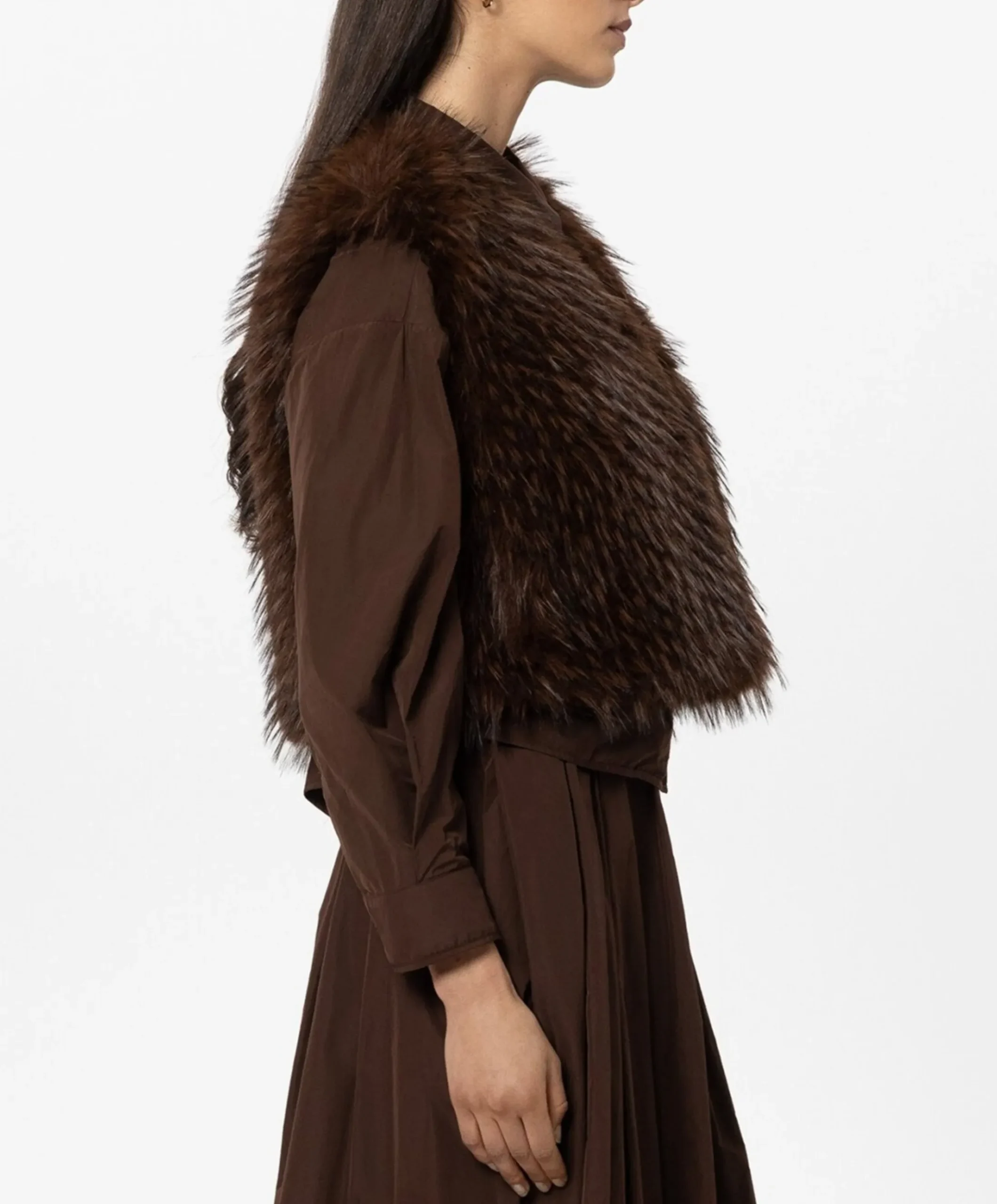 Dames gilet bruin
