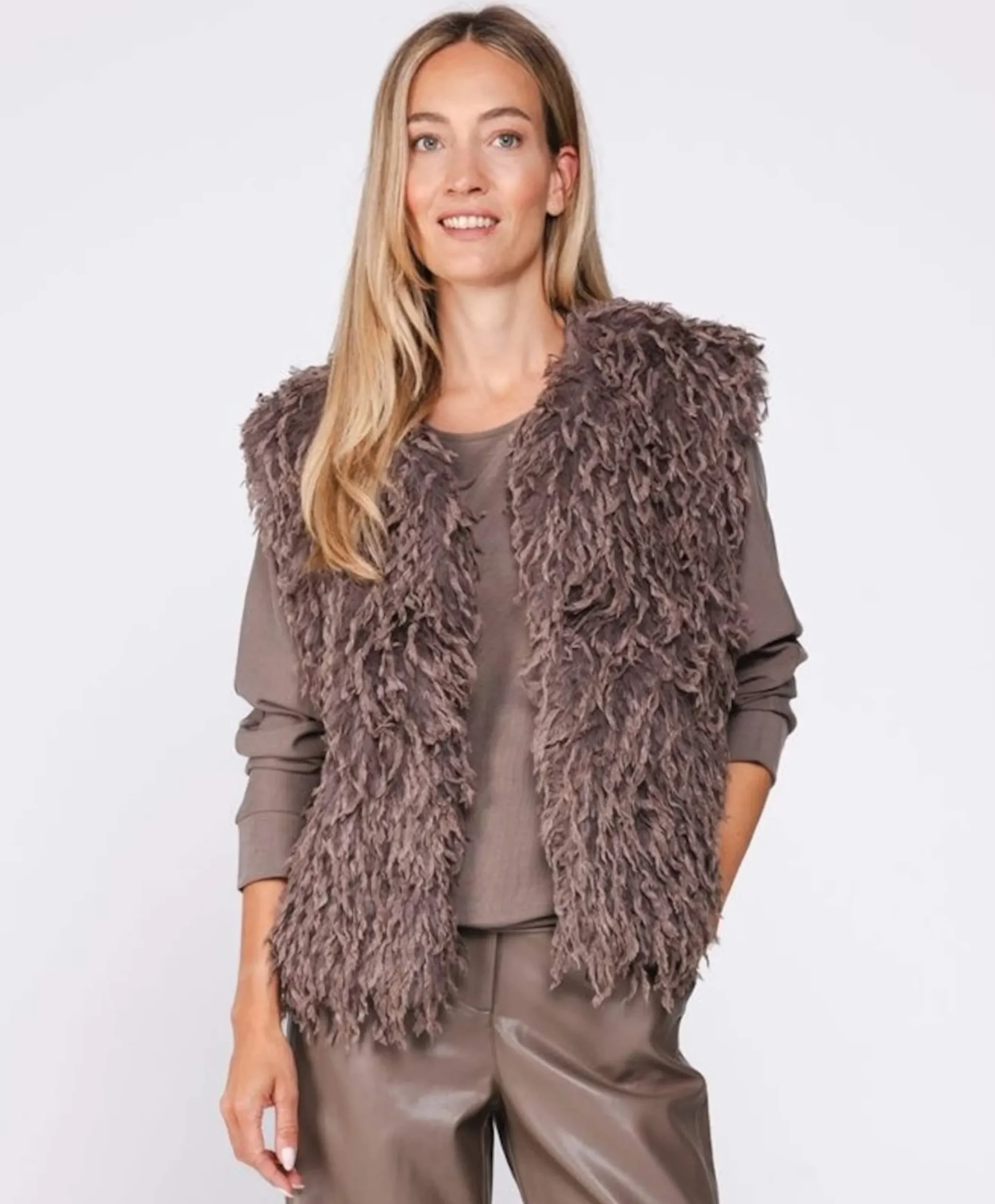 Dames gilet bruin