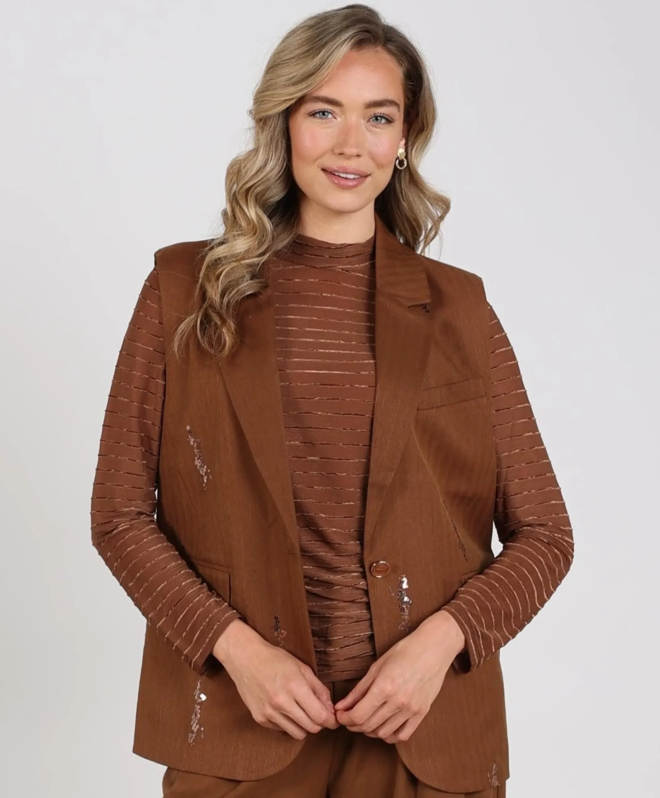 Dames gilet bruin