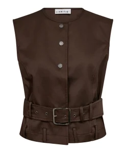 Dames gilet bruin