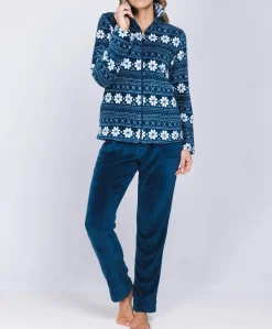 Dames huispak blauw