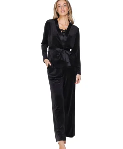 Dames huispak velours zwart