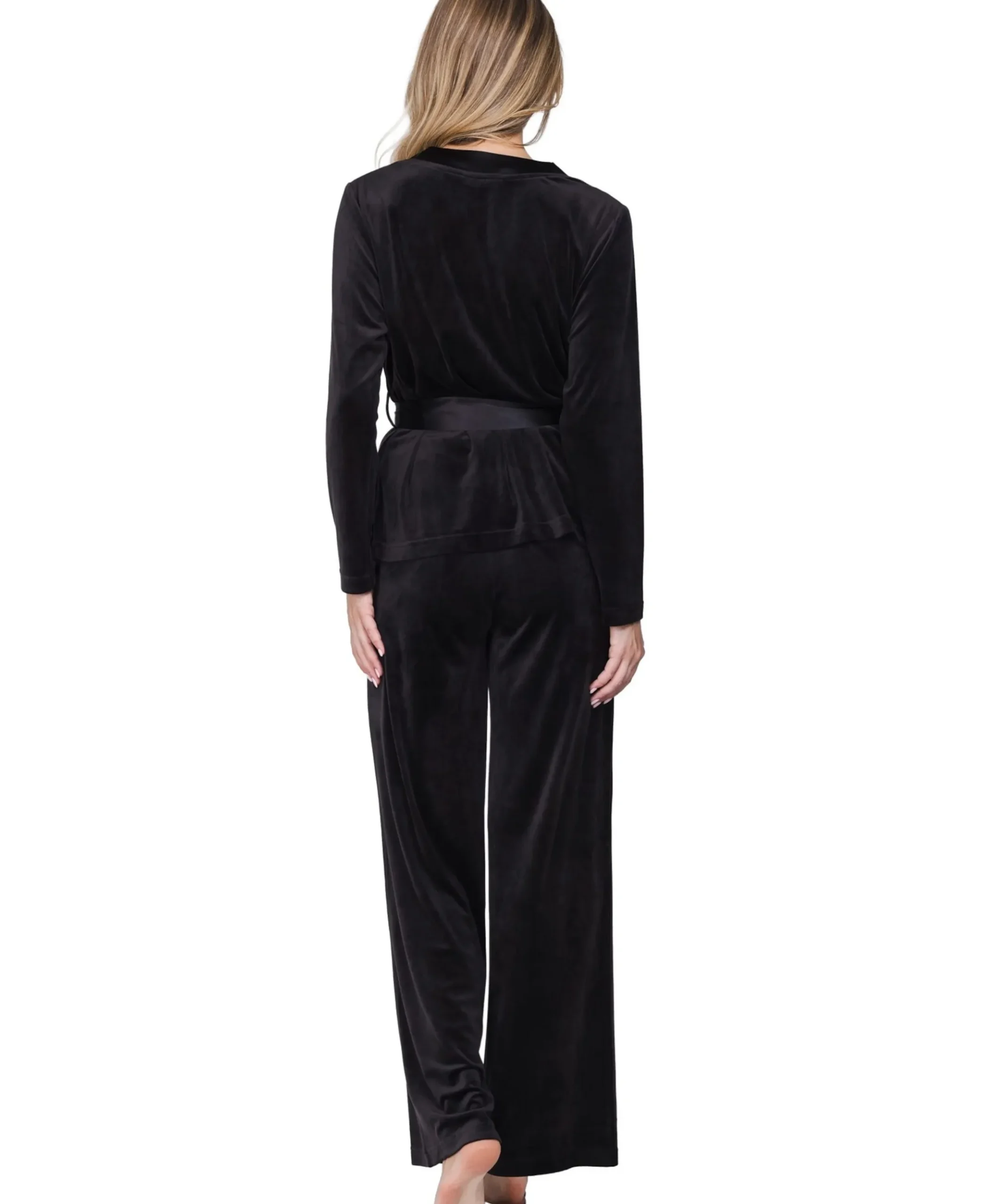 Dames huispak velours zwart
