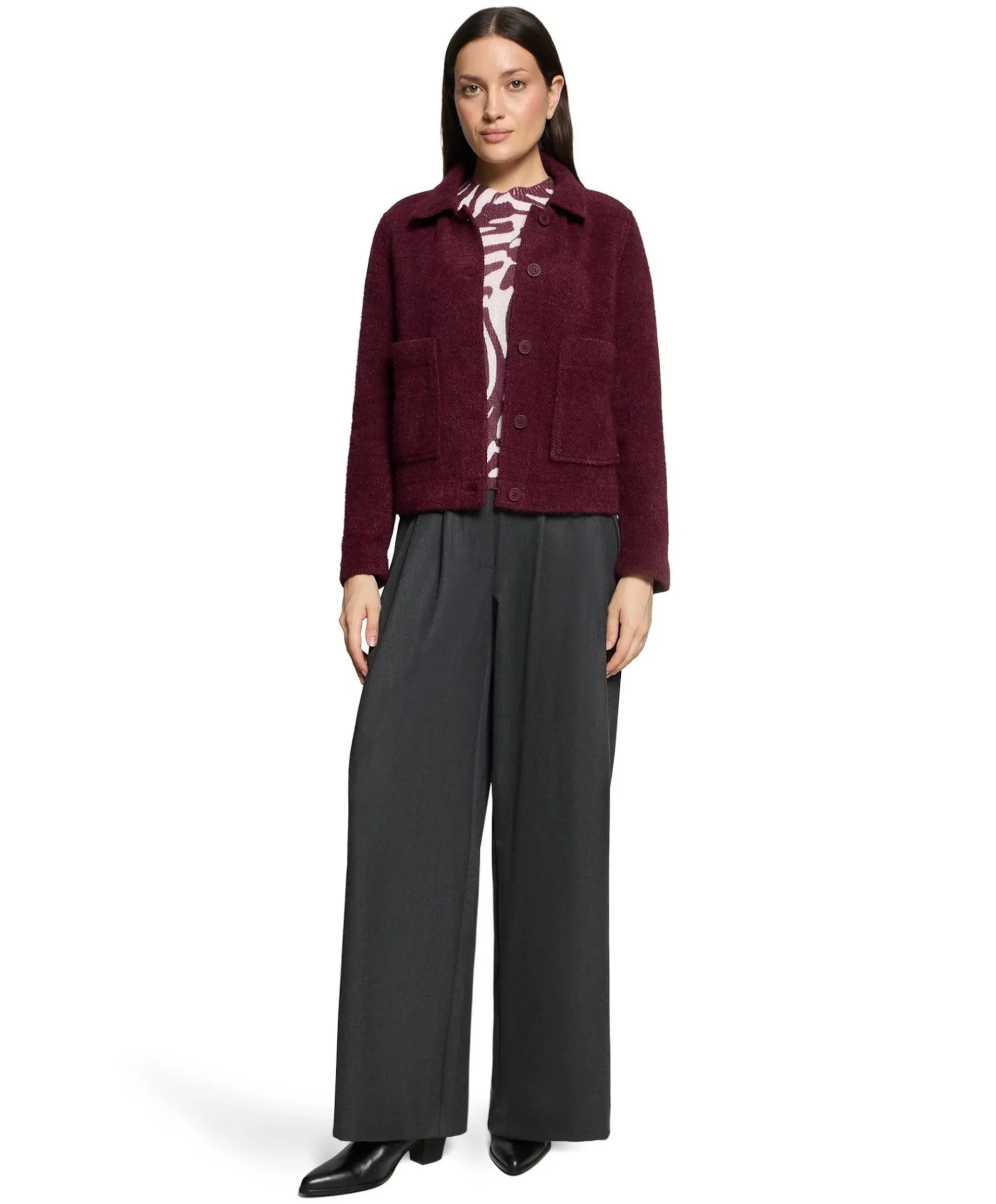 Dames jas bordeaux