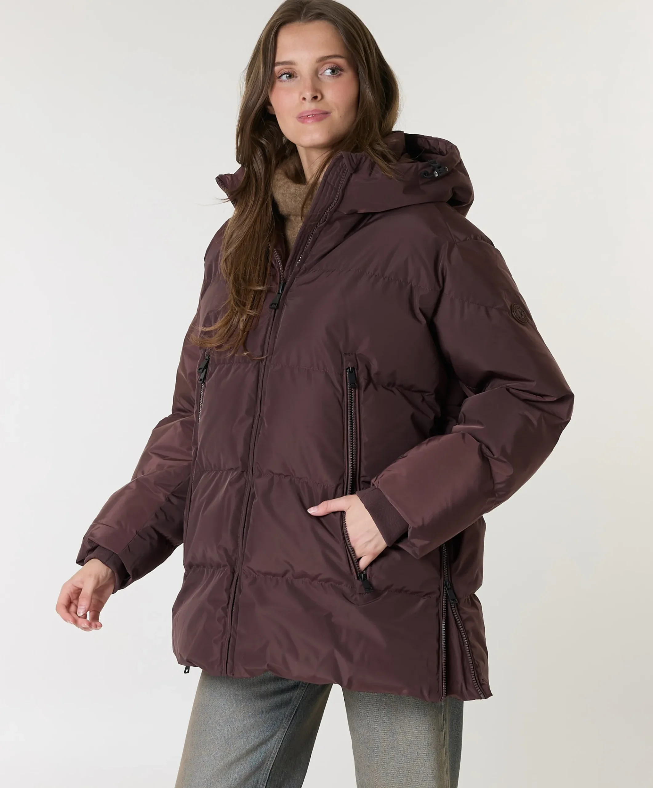 Dames jas bordeaux