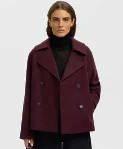 Dames jas bordeaux