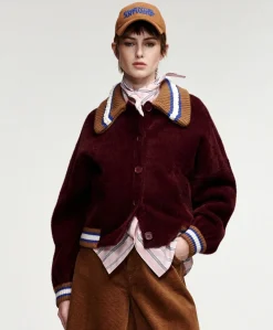 Dames jas bordeaux