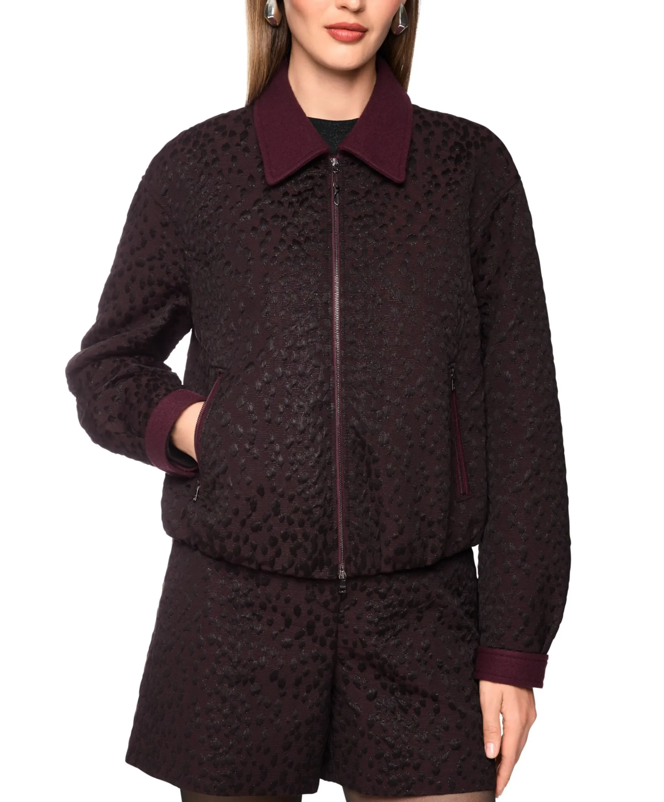 Dames jas bordeaux