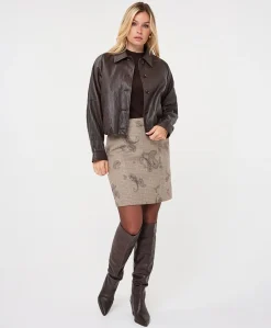 Dames jas bruin