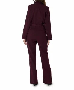 Dames jumpsuit bordeaux