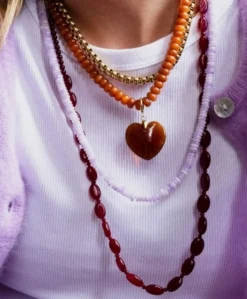 Dames ketting bordeaux