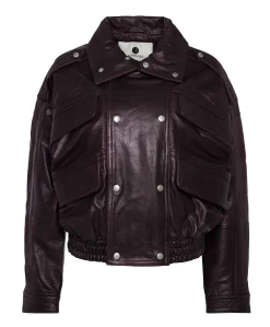 Dames leren jas bordeaux