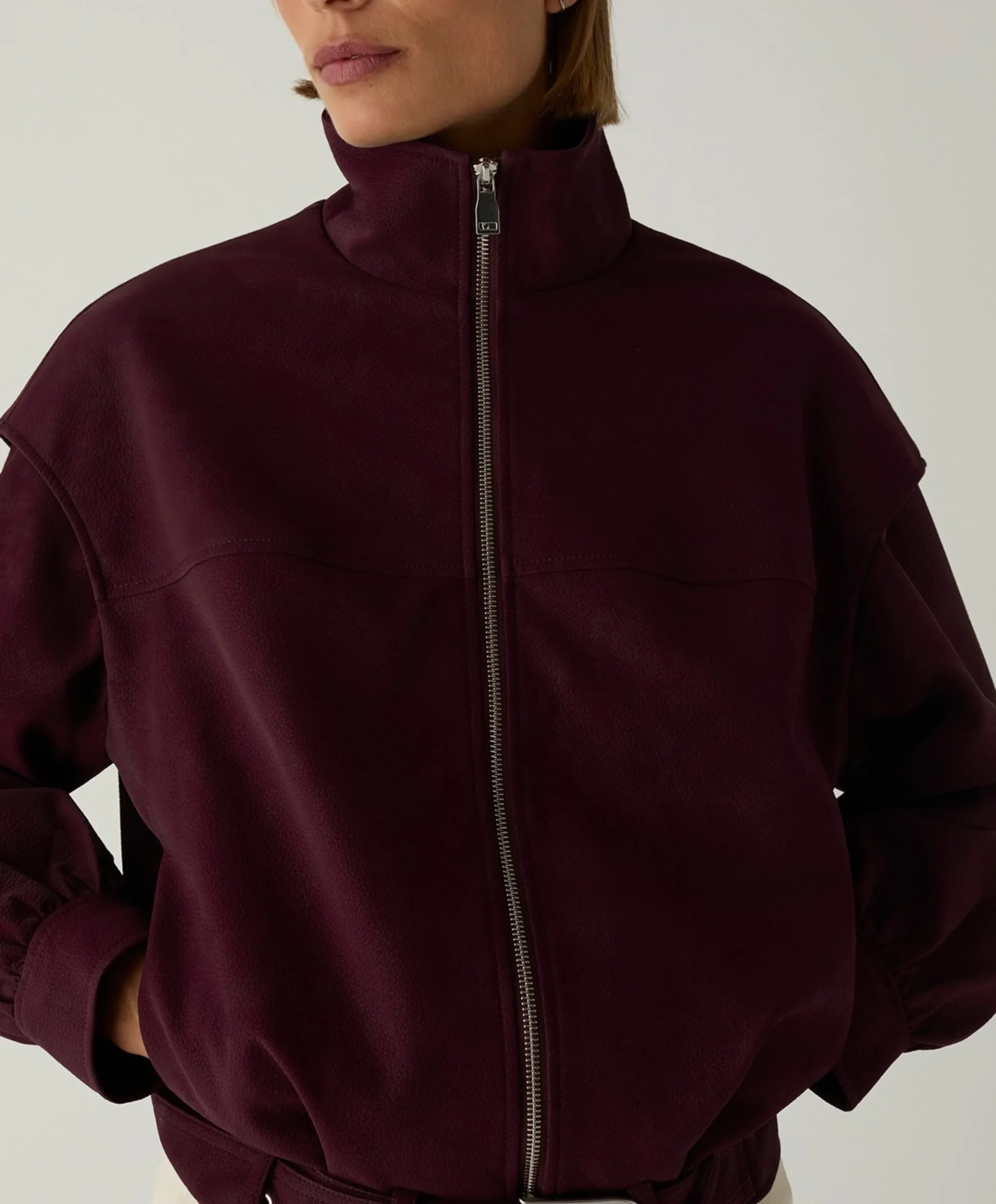 Dames leren jas bordeaux