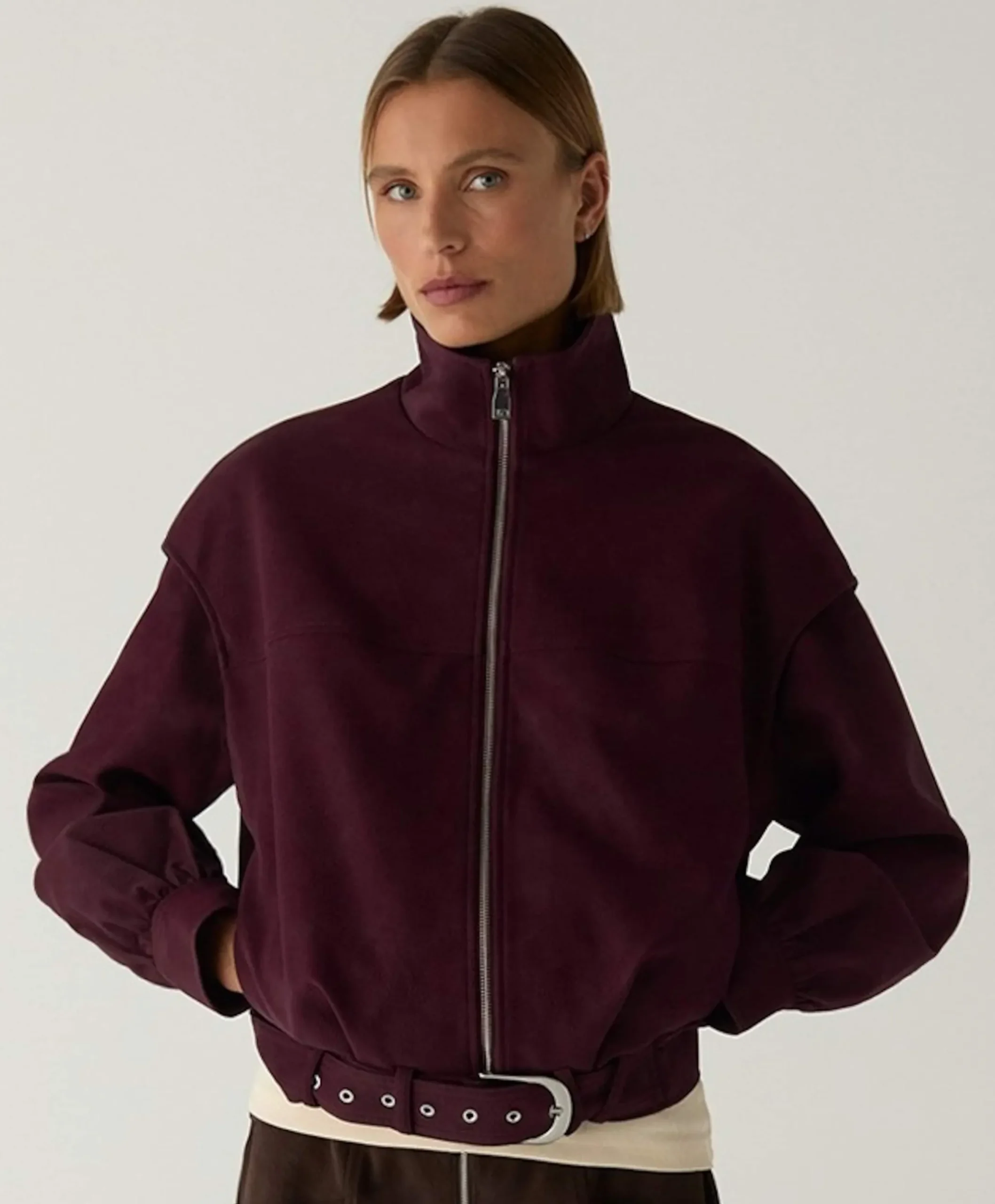 Dames leren jas bordeaux