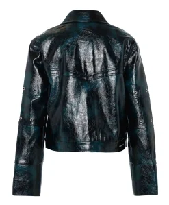 Dames leren jas groen