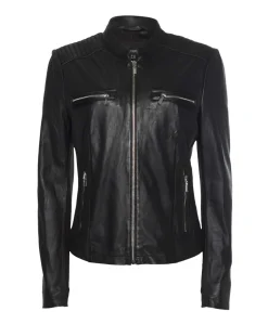 Dames leren jas zwart
