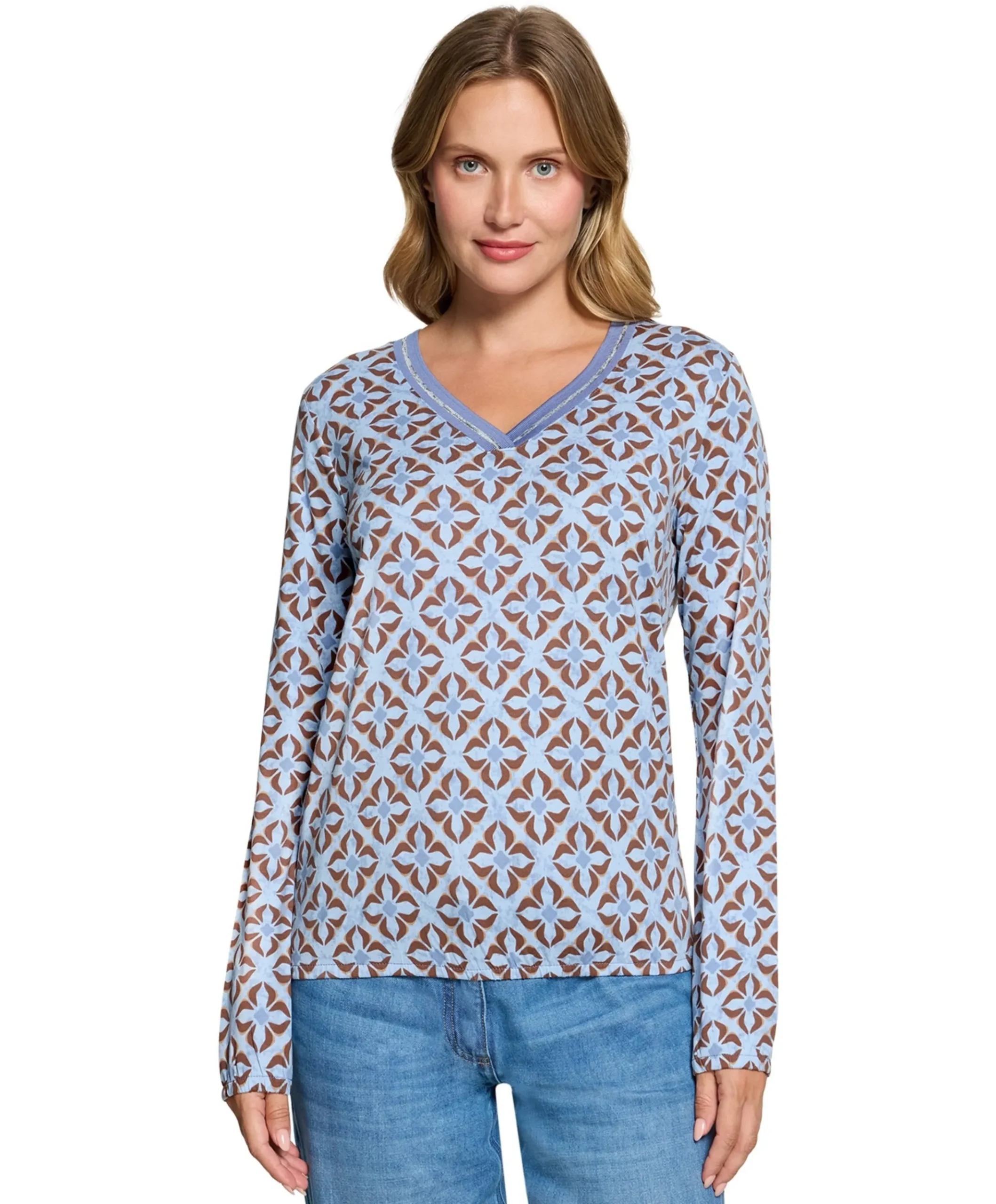 Dames longsleeve blauw