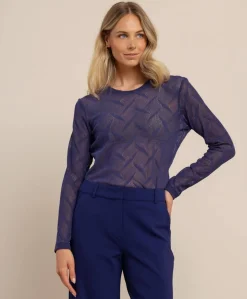 Dames longsleeve blauw