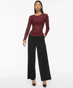 Dames longsleeve bordeaux