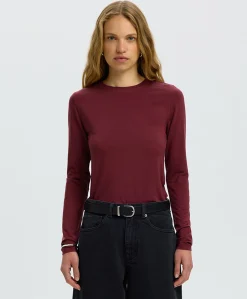 Dames longsleeve bordeaux