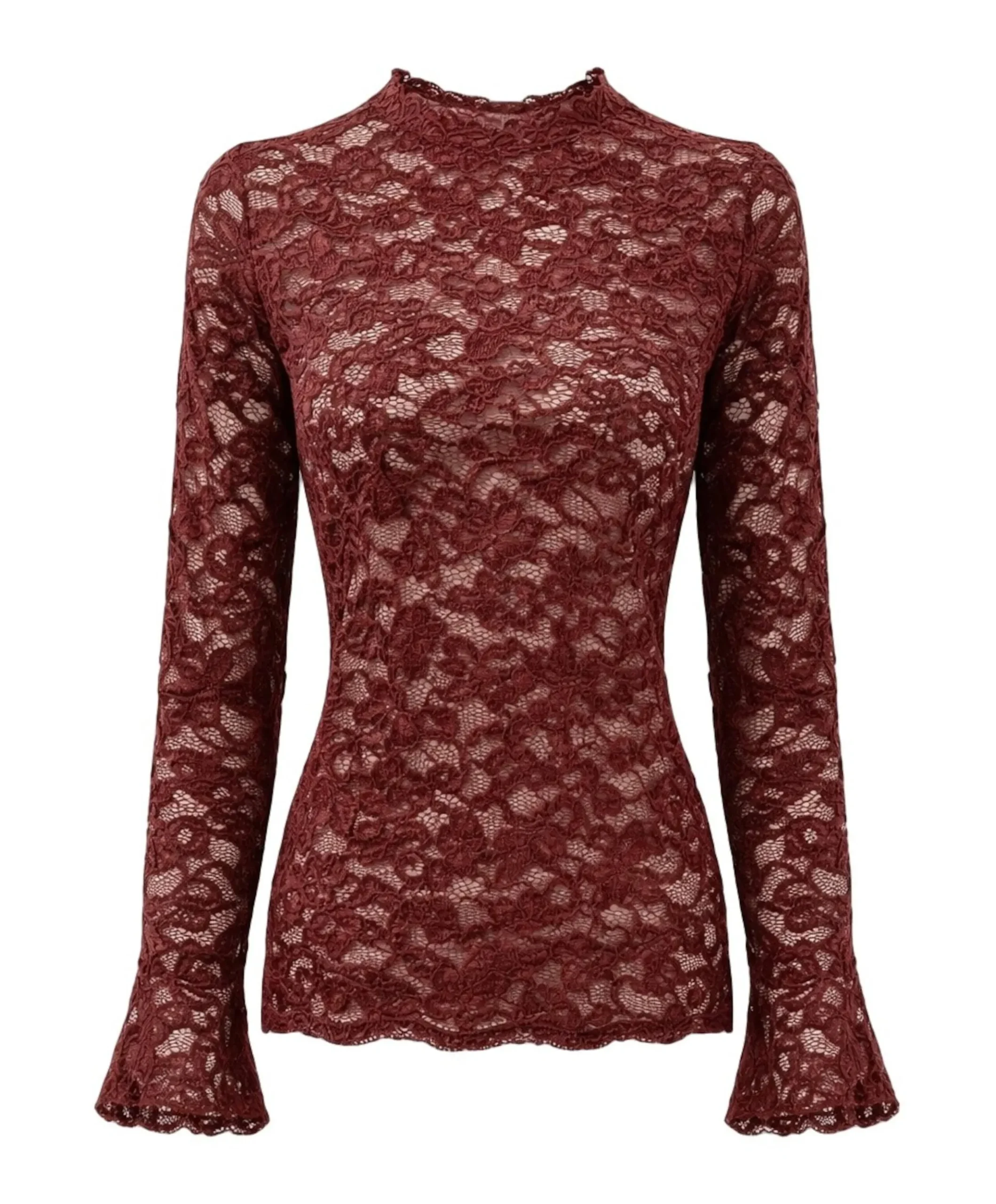 Dames longsleeve bordeaux