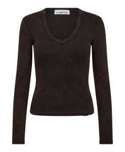 Dames longsleeve bruin