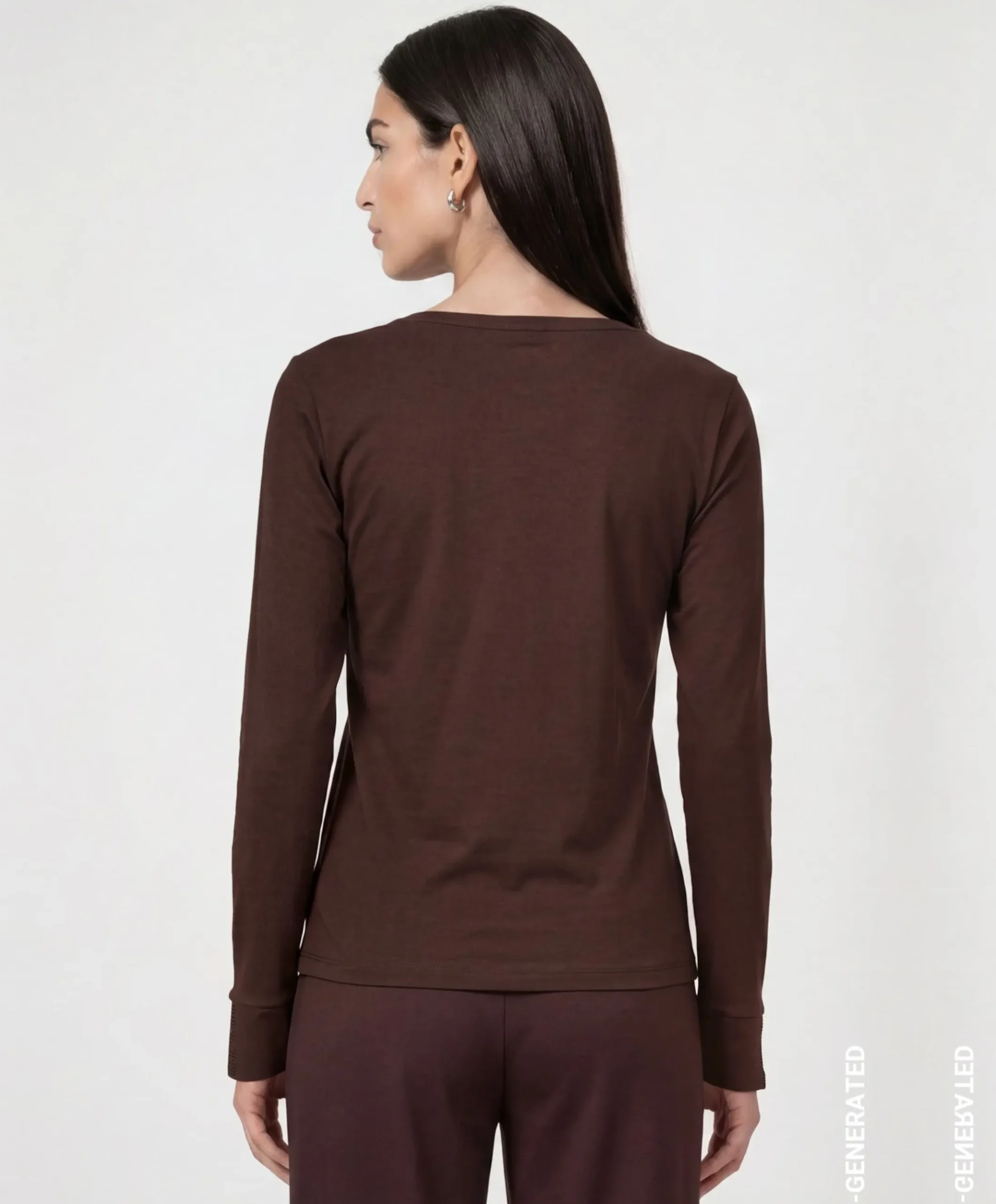 Dames longsleeve bruin