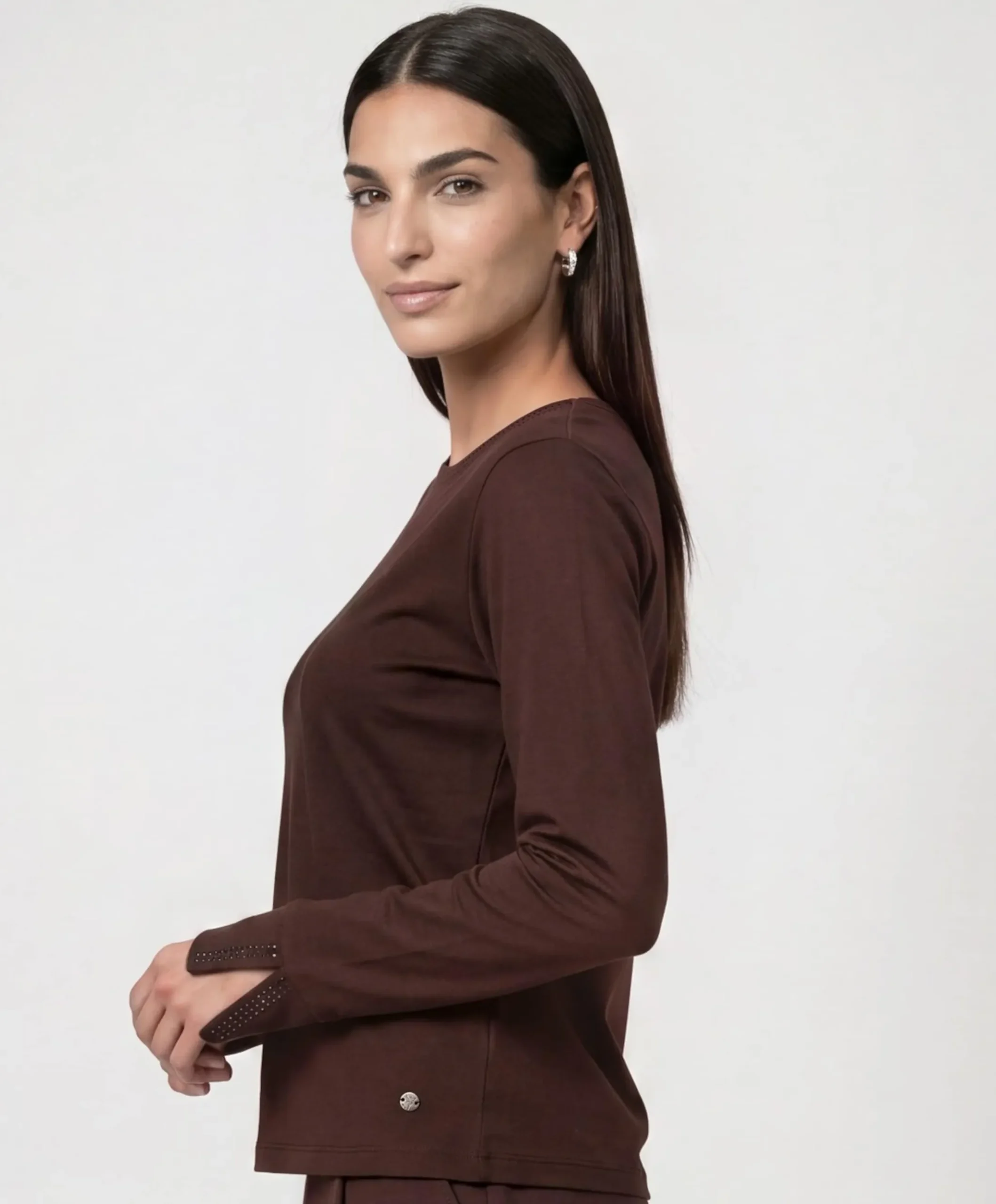 Dames longsleeve bruin