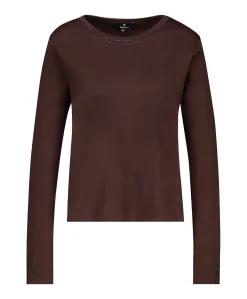 Dames longsleeve bruin
