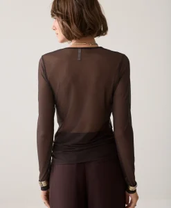 Dames longsleeve bruin