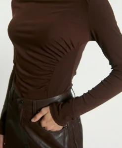 Dames longsleeve bruin