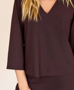 Dames longsleeve bruin