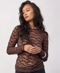 Dames longsleeve bruin