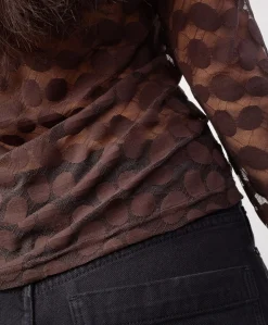 Dames longsleeve bruin