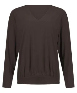 Dames longsleeve bruin