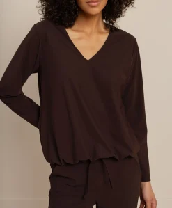 Dames longsleeve bruin