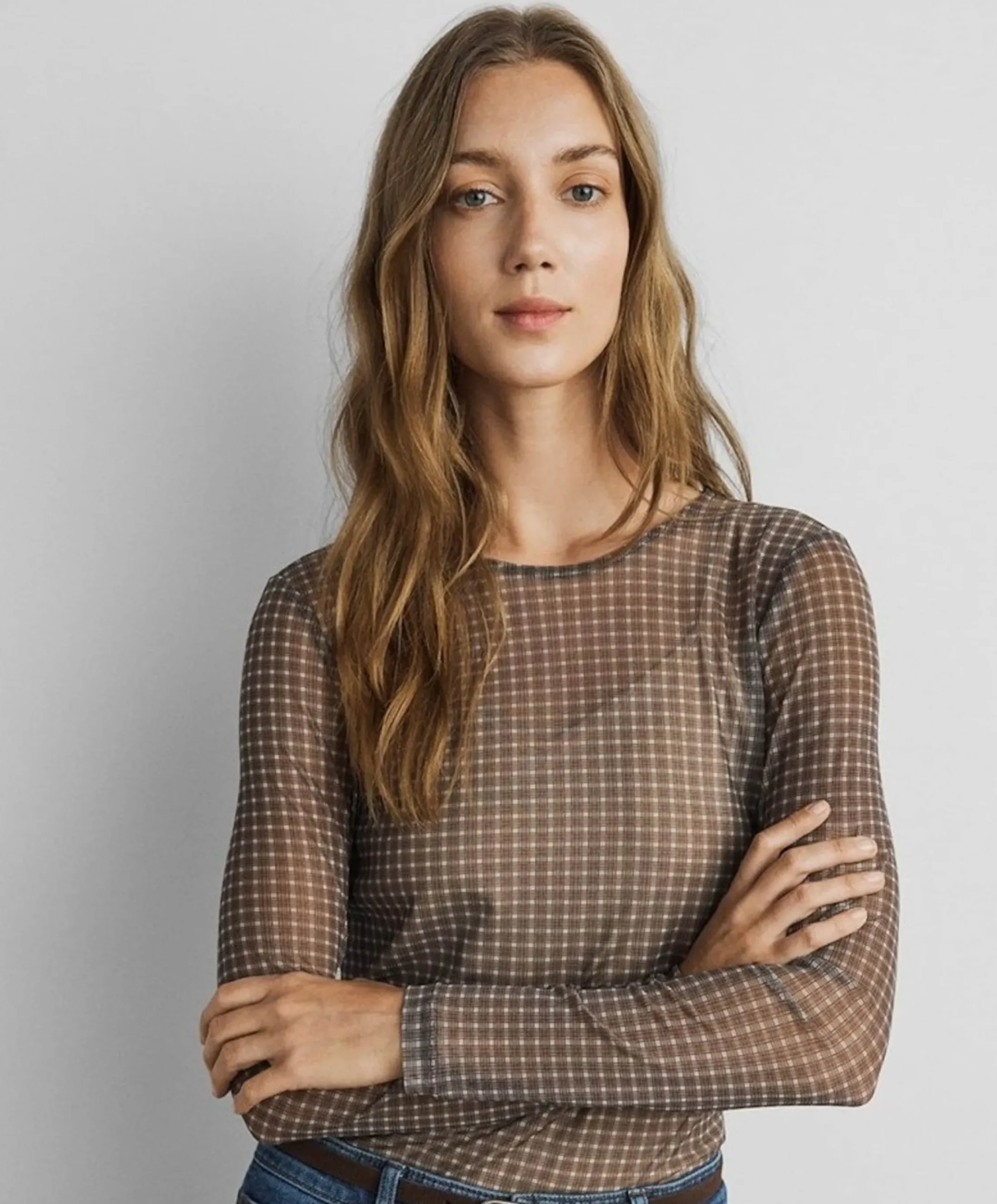 Dames longsleeve bruin