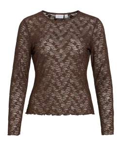 Dames longsleeve bruin
