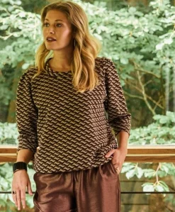 Dames longsleeve bruin