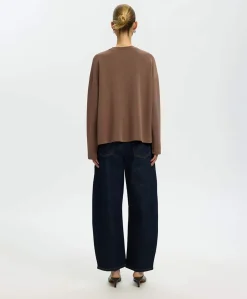 Dames longsleeve bruin