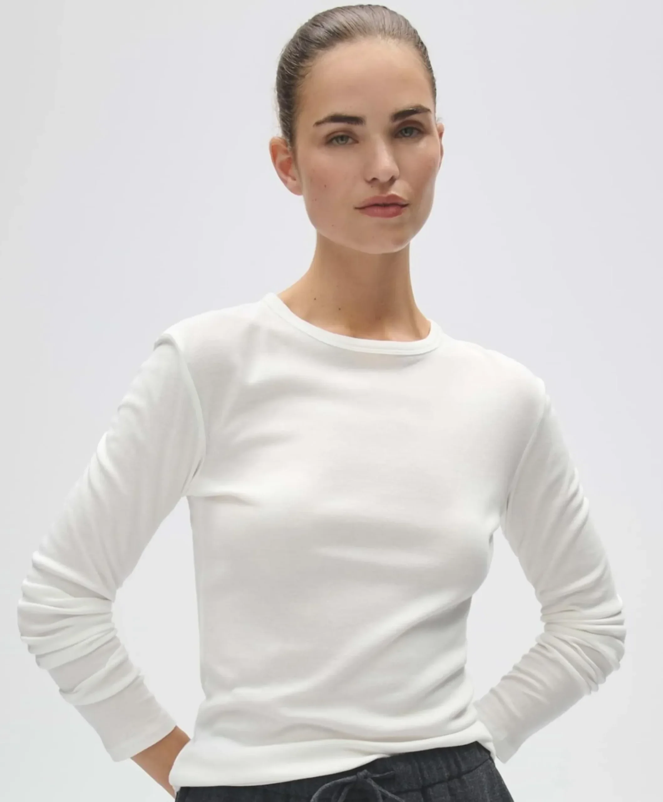 Dames longsleeve ecru