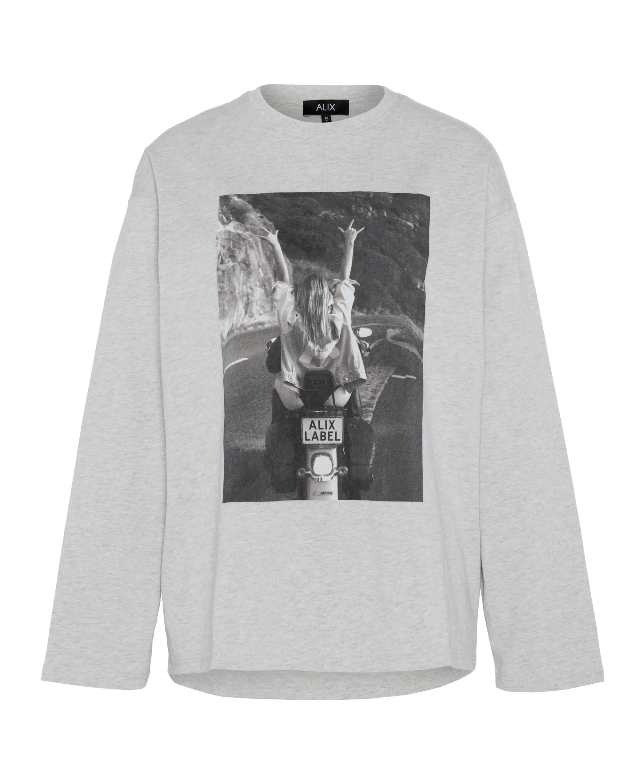 Dames longsleeve grijs