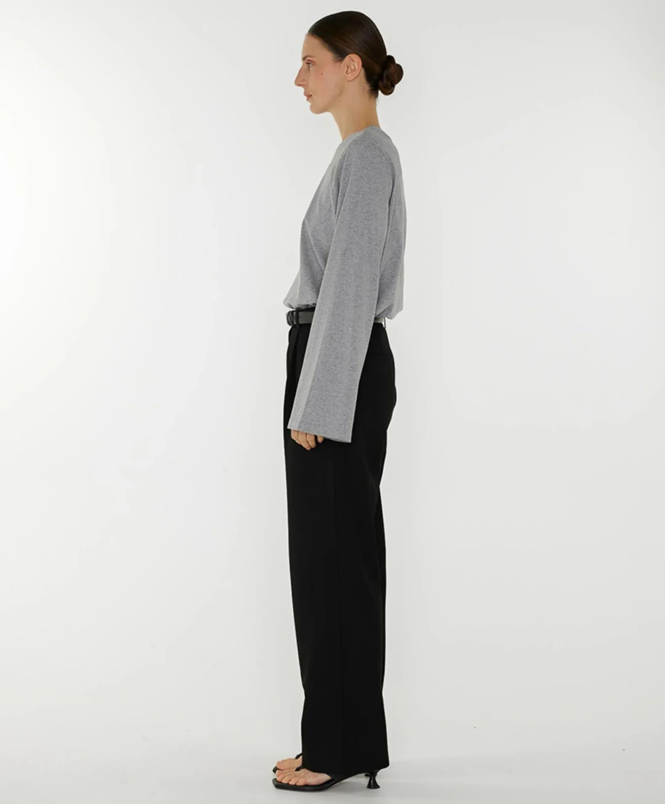 Dames longsleeve grijs