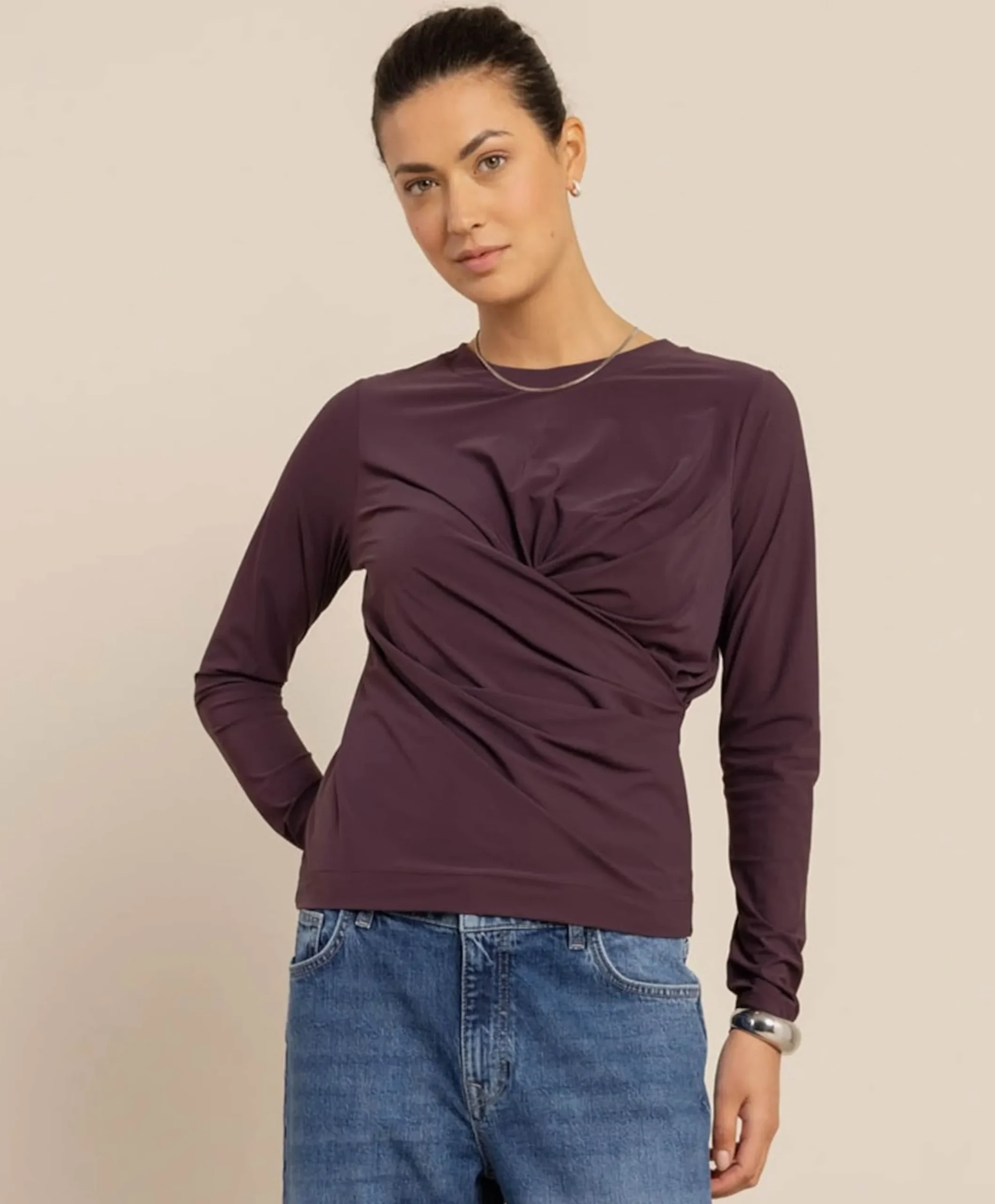Dames longsleeve paars